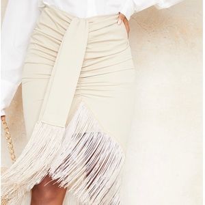 Cream tassel skirt